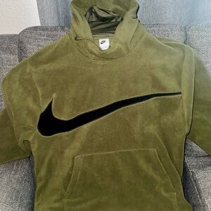 Nike Forest Green Winterized Hoodie with Black Logo